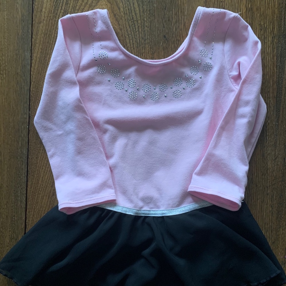 One Piece Pink and Black Dance Outfit